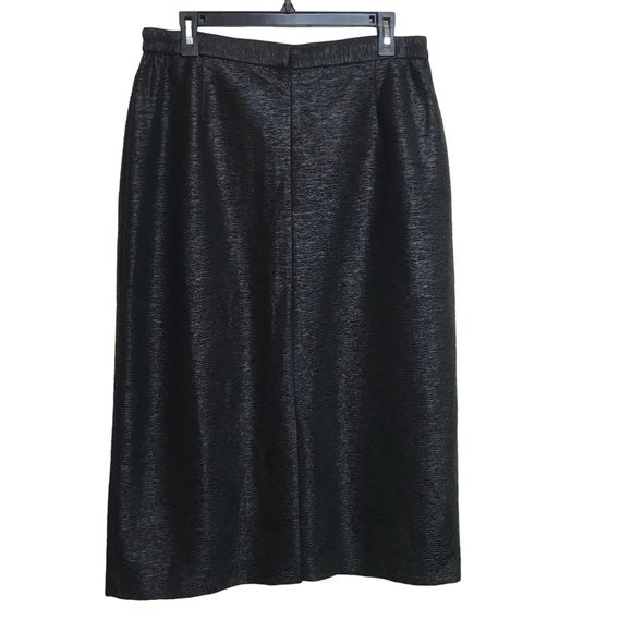 BMJ Studio Black Skirt Size 18 Crinkle Straight Modest Midi - Picture 4 of 5